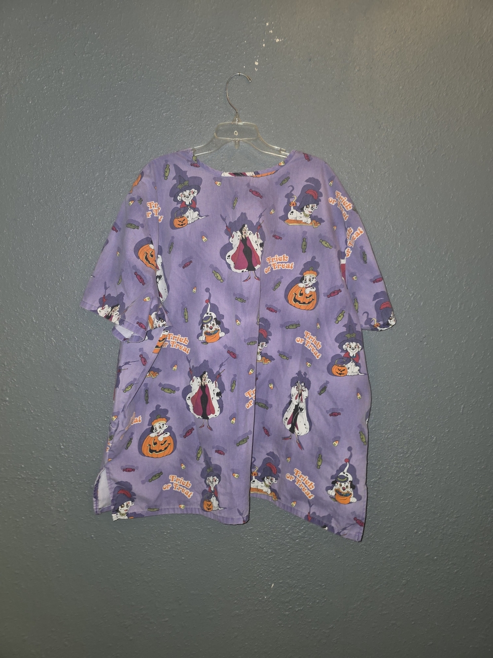 Disney Purple Halloween Print Scrub Top - Picture 4 of 4